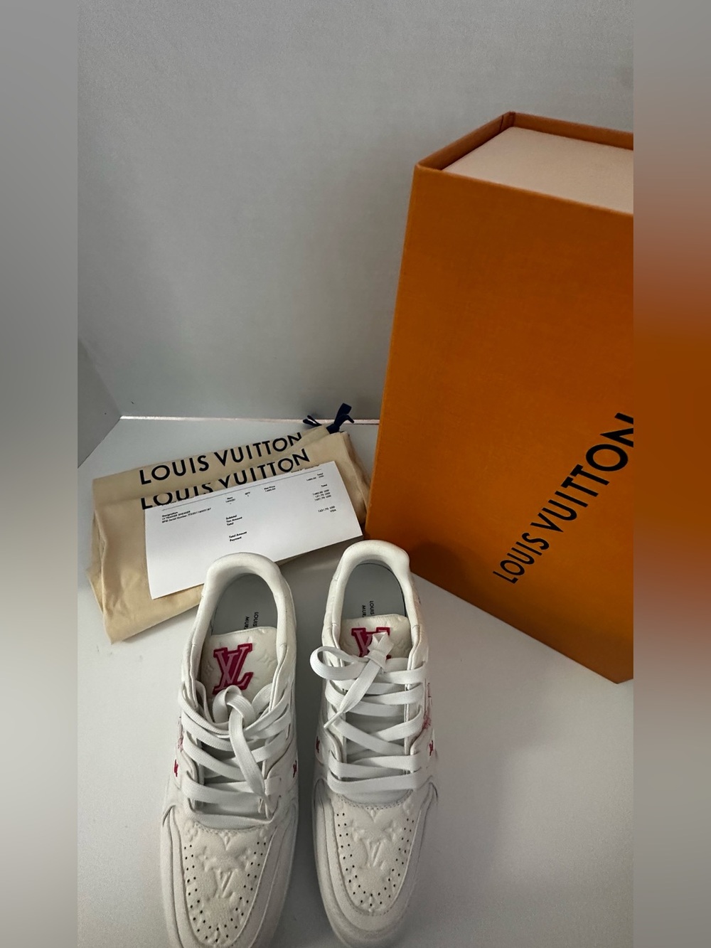 NIB Louis Vuitton x Takashi Murakami Cherry Blossom LV Trainer Sneakers Size 38